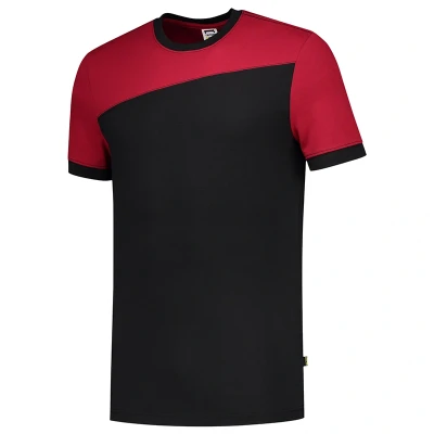Afbeelding van Tricorp 102006 T Shirt Bicolor Naden Zwart/Rood