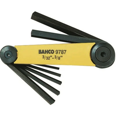 Afbeelding van Bahco be 9787 inbussleutelset uitklapbaar model 7 delige 3/32 3/8mm