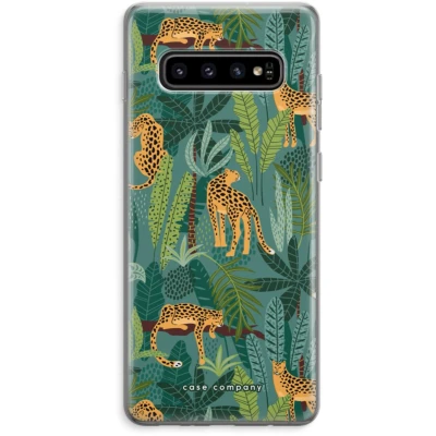Afbeelding van Case Company® hoesje geschikt voor Samsung Galaxy S10 Plus Luipaard 2 Soft Cover Telefoonhoesje Bescherming aan alle Kanten en Schermrand