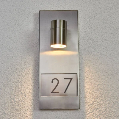 Afbeelding van Modena 7655 huisnummer lamp, roestvrij staal
