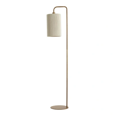 Afbeelding van Donio vloerlamp 33,5x28x155 cm hout print naturel/touw crème