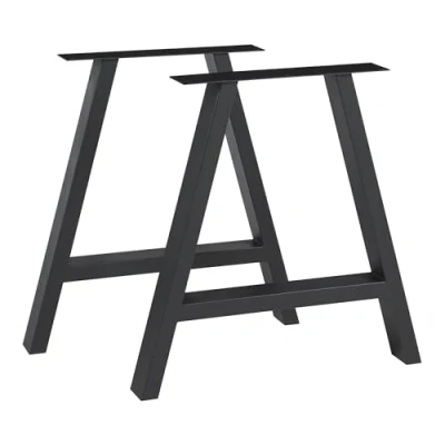 Afbeelding van Stalen onderstel Eschau set van 2 tafelpoot 72x70 cm zwart [en.casa]