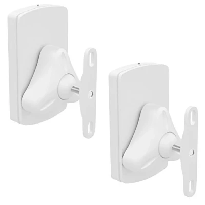 Afbeelding van deleyCON 2 x universele wandhouder voor luidsprekers, bevestiging van dozen, draaibaar + kantelbaar, bestand tegen een maximale belasting 10 kg, wandmontage plafondmontage, wit