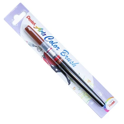 Afbeelding van Pentel XGFL Color Brush kwast, navulbaar, waterverf, bruin