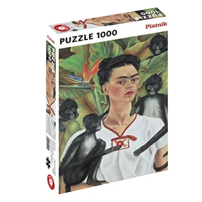 Afbeelding van Piatnik Self Portrait with Monkeys Frida Kahlo (1000)