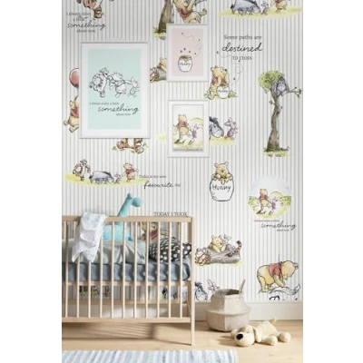 Afbeelding van Fotobehang Winnie Pooh Stripes 200x280cm Vliesbehang