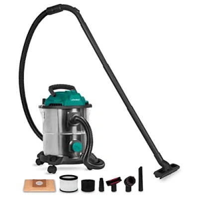 Afbeelding van VONROC Nat en droogzuiger Alleszuiger Stofzuiger 1400W Blaasfunctie 20L tank 3m slang 6m stroomkabel