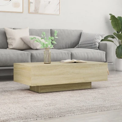 Afbeelding van Salontafel 100x49,5x31 cm bewerkt hout sonoma eikenkleurig