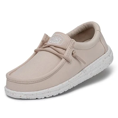 Afbeelding van Hey Dude Wally Youth Slub Canvas Moc Toe Schoenen Jongens, Natuurlijk.