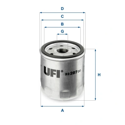 Afbeelding van UFI 23.287.00 Oliefilter 3/4 16 UNF Met een terugloopbeveiligingskleppen