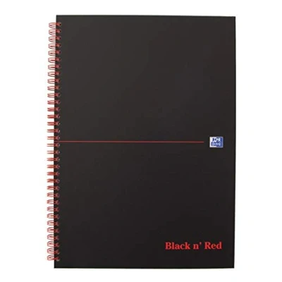 Afbeelding van Oxford BLACK N&#039; RED spiraalblok karton, 140 bladzijden ft A5, gelijnd spiraalschrift