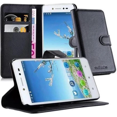 Afbeelding van Cadorabo Hoesje geschikt voor Lenovo S90 in PHANTOM ZWART Beschermhoes met magnetische sluiting, standfunctie en kaartvakje Book Case Cover Etui