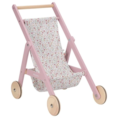 Afbeelding van Little dutch houten poppenbuggy roze