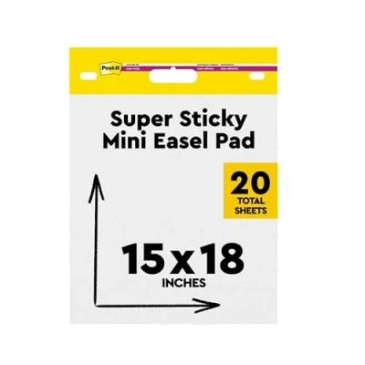 Afbeelding van Post it mini meeting chart, ft 45,7 cm x 38,1 cm, blanco flipchartpapier