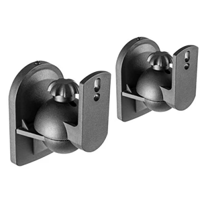 Afbeelding van RICOO Wandhouder voor luidspreker LH028 B, set van 2 kantelbare en draaibare luidsprekerhouders, zwart