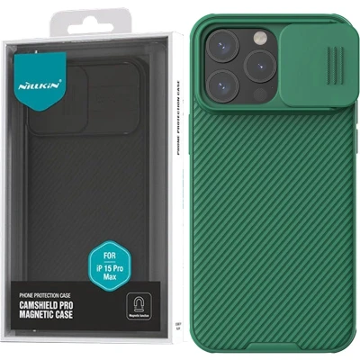 Afbeelding van Nillkin CamShield Pro Magnetisch Hoesje voor iPhone 15 Max met Camerabeschermer Groen