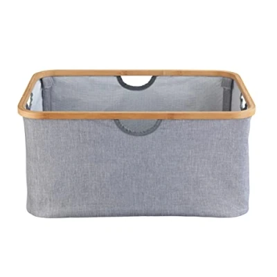 Afbeelding van Wenko wasmand Bahari Moderne met hoogwaardig bamboestok, ruimtebesparend, inklapbaar, 50 liter, inhoud 54 x 36 26 cm