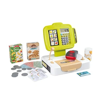 Image de Smoby Caisse enregistreuse 30 accessoires inclus Calculatrice et Scanner avec son lumiere Fabriqué en France Dés 3ans