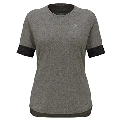 Afbeelding van ODLO CREW NECK RIDE 365 Sport Tshirt, Dames, Maat: Medium, Black melange/grey melange