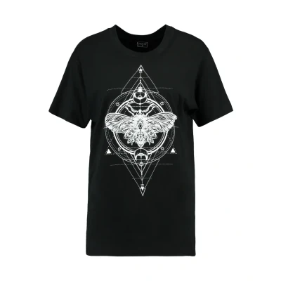 Afbeelding van Mister Tee MOTH Tshirt print, Dames, Maat: XS, Black