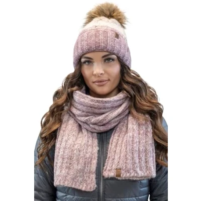 Afbeelding van Vivisence Modieuze lange sjaal voor dames van zacht en warm garen, elegante sportieve outfit, perfect koude winter herfstdagen, dubbel wikkeldesign voor, Roze