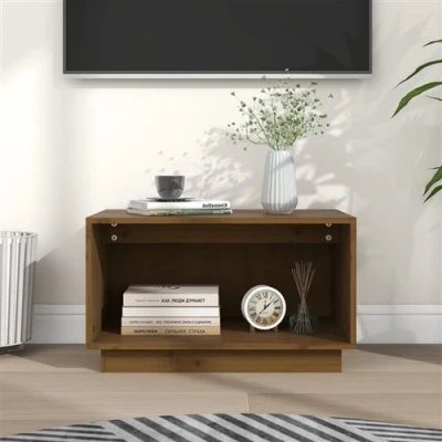 Afbeelding van Tv meubel 60x35x35 cm massief grenenhout honingbruin