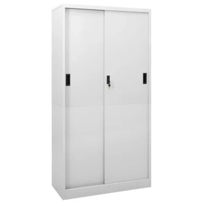 Afbeelding van Kantoorkast met schuifdeuren 90x40x180 cm staal lichtgrijs