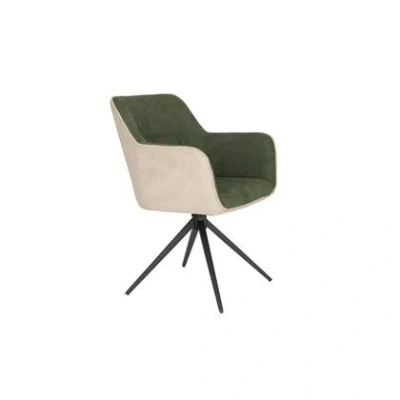 Afbeelding van Housecraft Living Daley Eetkamerstoelen Beige/Groen Set van 2