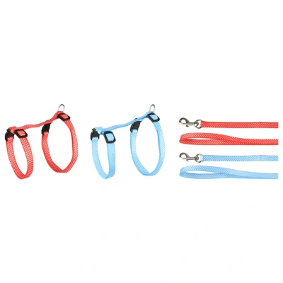 Afbeelding van Flamingo Kattenharnas + Lijn Aiwa Kattentuigje Assorti 20 35cm 10mm
