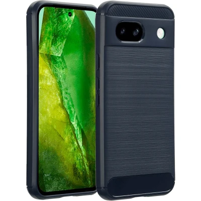 Afbeelding van imoshion Hoesje Geschikt voor Google Pixel 8a Siliconen Brushed Backcover Donkerblauw