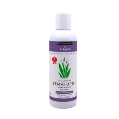 Afbeelding van Altheys ZEMATOPIC Gel Lavant eczeem, verzorgt atopische dermatitis en psoriasis, weegbree crème, baby, kinderen, volwassenen, lichaam, gezicht, haar, veganistisch, 200 ml