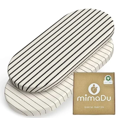 Afbeelding van mimaDu Biologische kinderwagenmatrashoes, kinderwagenhoeslaken, 80 x 40 cm, 100% GOTS katoen, 78 36 35 cm (boho)