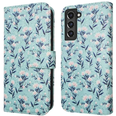 Afbeelding van iMoshion Hoesje Geschikt voor Samsung Galaxy S21 FE Met Pasjeshouder Design Bookcase smartphone Blauw / Butterfly