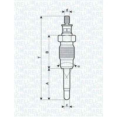 Afbeelding van MAGNETI MARELLI 062900016304 Gloeibougie 11V 10A M12X1,25 RENAULT: Express Box Body / Estate