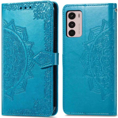 Afbeelding van iMoshion Hoesje Geschikt voor Motorola Moto G42 Met Pasjeshouder Mandala Bookcase Turquoise