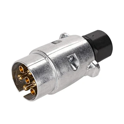 Afbeelding van AOHEWEI Elektrische trekhaak 7 polige aanhangercontactdoos weg aluminiumlegering connectoren voor boten, campers, caravans of andere bedrijfsvoertuigen