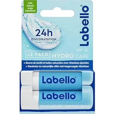 Afbeelding van LABELLO Duo Hydro Care (2 x 5,5 ml), lippenbalsem SPF 15 langdurige hydratatie gedurende 24 uur, lippenverzorging verrijkt met natuurlijke oliën en sheaboter