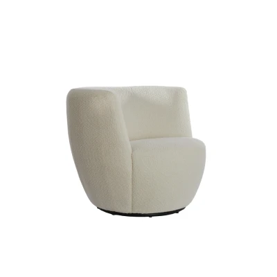 Afbeelding van Senja draai fauteuil bouclé wit/zwart