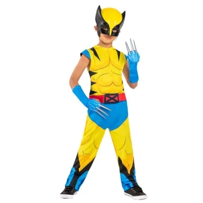 Afbeelding van rubie&#039;s Wolverine Klassiek kostuum voor jongens en meisjes, met messen masker, louverine, officiële Marvel Deadpool 3 licentie carnaval, Halloween, cosplay, feestjes