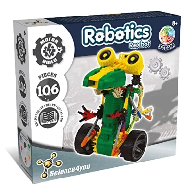 Afbeelding van Science4you Rexbot 80002227, bouwset met 106 delen, 8 jaar, een interactieve robot voor kinderen, bouwspel, handmatige activiteiten jongens en meisjes, meerkleurig