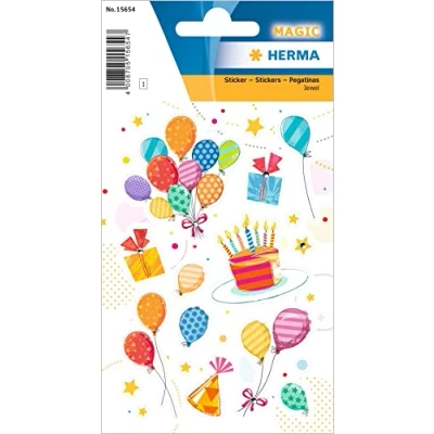 Afbeelding van HERMA 15654 Jewel stickers voor kinderen, verjaardagsfeest (23 stickers, glitterfolie) permanente motief etiketten meisjes en jongens kleurrijk