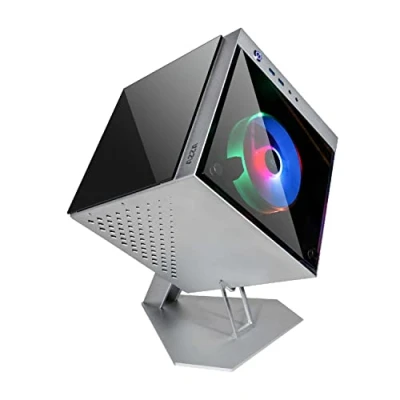 Afbeelding van Linkworld Cube Mini 805G Silver GAMING met kijkvenster Kubuskast ATX (Mini ITX), PC behuizing, Zilver