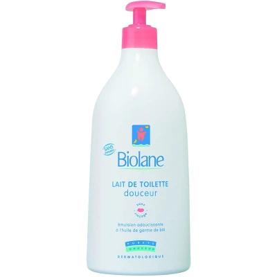 Image de Biolane Lait de Toilette Douceur Nettoyant pour le visage, corps et siège des bébés pompe 750 ml