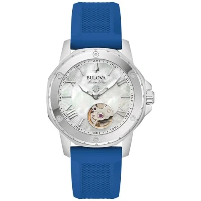 Afbeelding van Bulova Marine Star 96L324 Horloge Siliconen Blauw Ø 34 mm