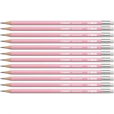 Image de STABILO Crayon papier Swano pastel Lot x 10 crayons graphite HB rose
