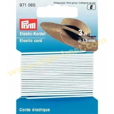 Afbeelding van Prym Elastiek koord 1.5mm wit 3m lengte