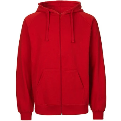 Afbeelding van Fairtrade Men&#039;s Zip Hoodie met capuchon Red S