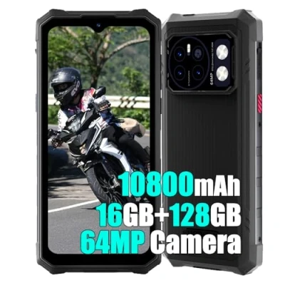 Afbeelding van HOTWAV Cyber 13 4G Rugged Smartphone, 16 GB + 128 GB, 6,6 inch, 64 MP AI camera MP, 10800 mAh accu, Android 14, waterdicht, Octa Core, IP68/NFC/Face ID, zwart
