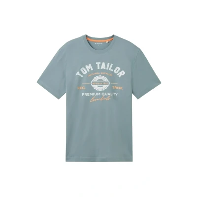 Afbeelding van TOM Tailor LOGO TEE Tshirt print, Heren, Maat: 3XL, Grey mint