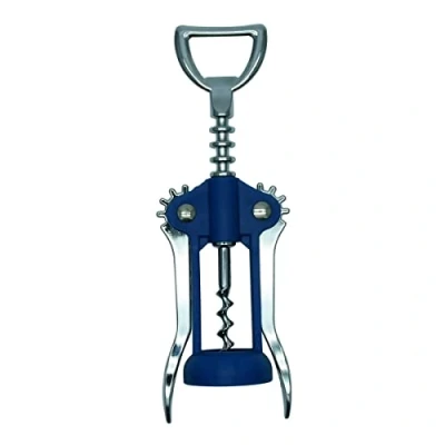 Afbeelding van Fackelmann 670488 kurkentrekker, flesopener, kunststof, roestvrij staal, blauw, 16,5 x 6,4 3,4 cm